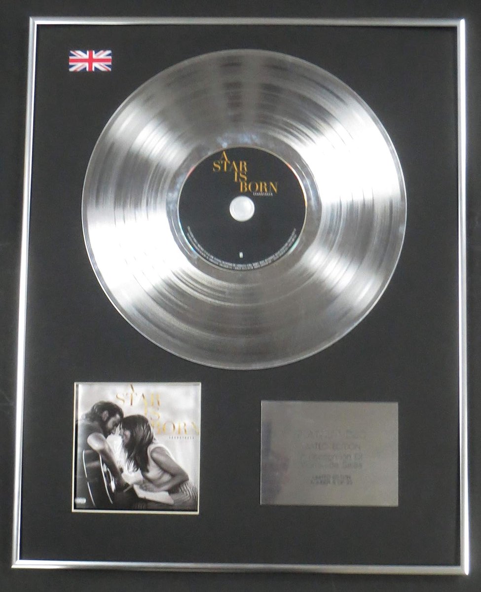 Platina LP Disc - Muziek Memorabilia - Decoratie aan Muur - Gelimiteerde Editie - 50 x 40 cm - Zwart