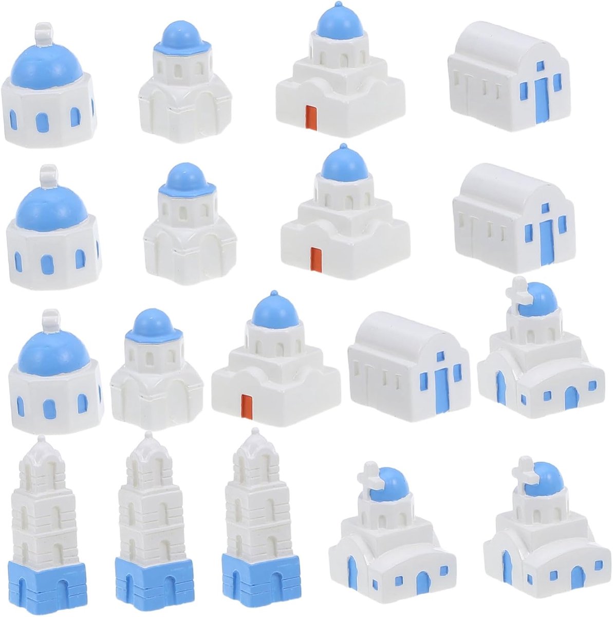 Miniatuur Huisjes - Decoratie Set - Microlandschap Creëren - Mediterrane Stijl - Compact Formaat - Meerdere Kleuren