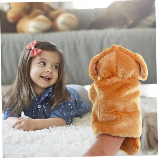 Handpop Dier - Pluche Speelgoed - Fantasie Spelen - Zacht Materiaal - 25cm - Bruin van Merkloos — afbeelding 2