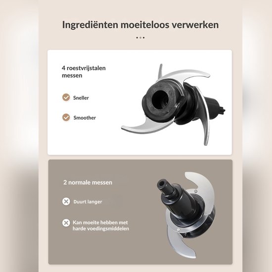 VH Supplies®Hakmolen - Mixer - Hakapparaat - 500 ml - 300W - 4 Messen van Merkloos — afbeelding 5