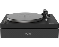 Aulo - Vinyl platenspeler met ingebouwde luidsprekers en subwoofer - Bluetooth - Duurzaam design in luxueuze zwarte afwerking