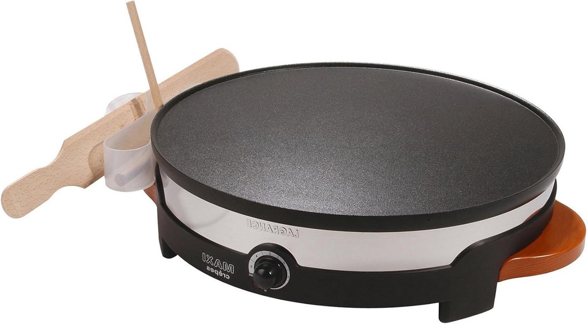 Crepe Maker - Pannenkoekenmaker - Grote Crepes Maken - Anti-aanbaklaag - 35 cm Diameter - Zwart