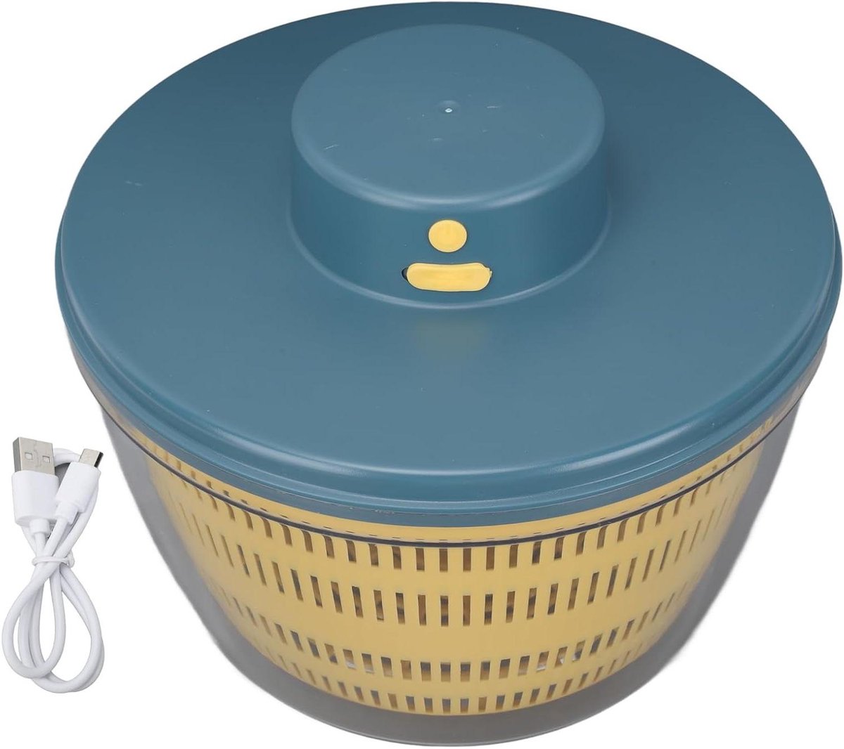 Elektrische Groentewasmachine - Salad Spinner Vergiet - Keuken Reinigen Drogen - Multifunctioneel Kneedkom - 4 Liter Capaciteit - Blauw