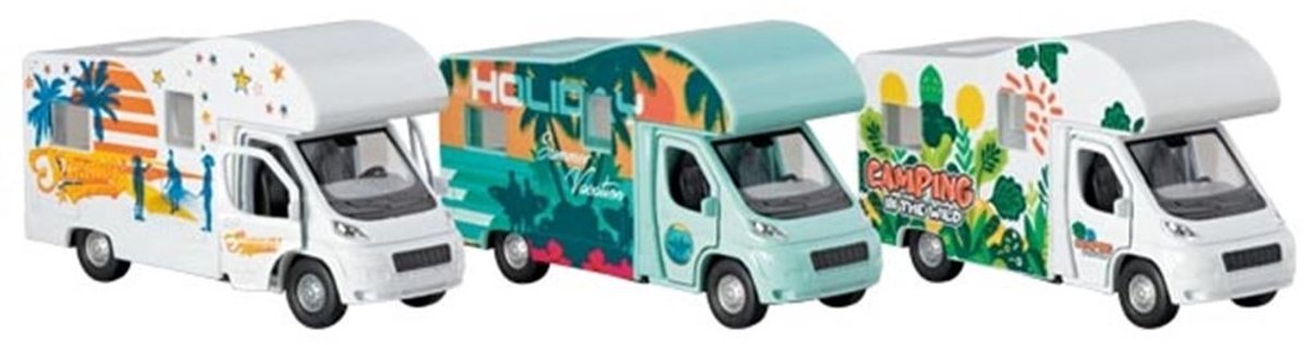Goki houten mobilhome camper speelgoed kleurrijk en duurzaam.