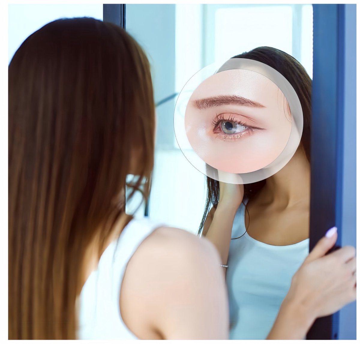 Vergrotingsspiegel, 20 x vergrotingsspiegel met 3 zuignappen, 15 cm cosmeticaspiegel, zuignap
