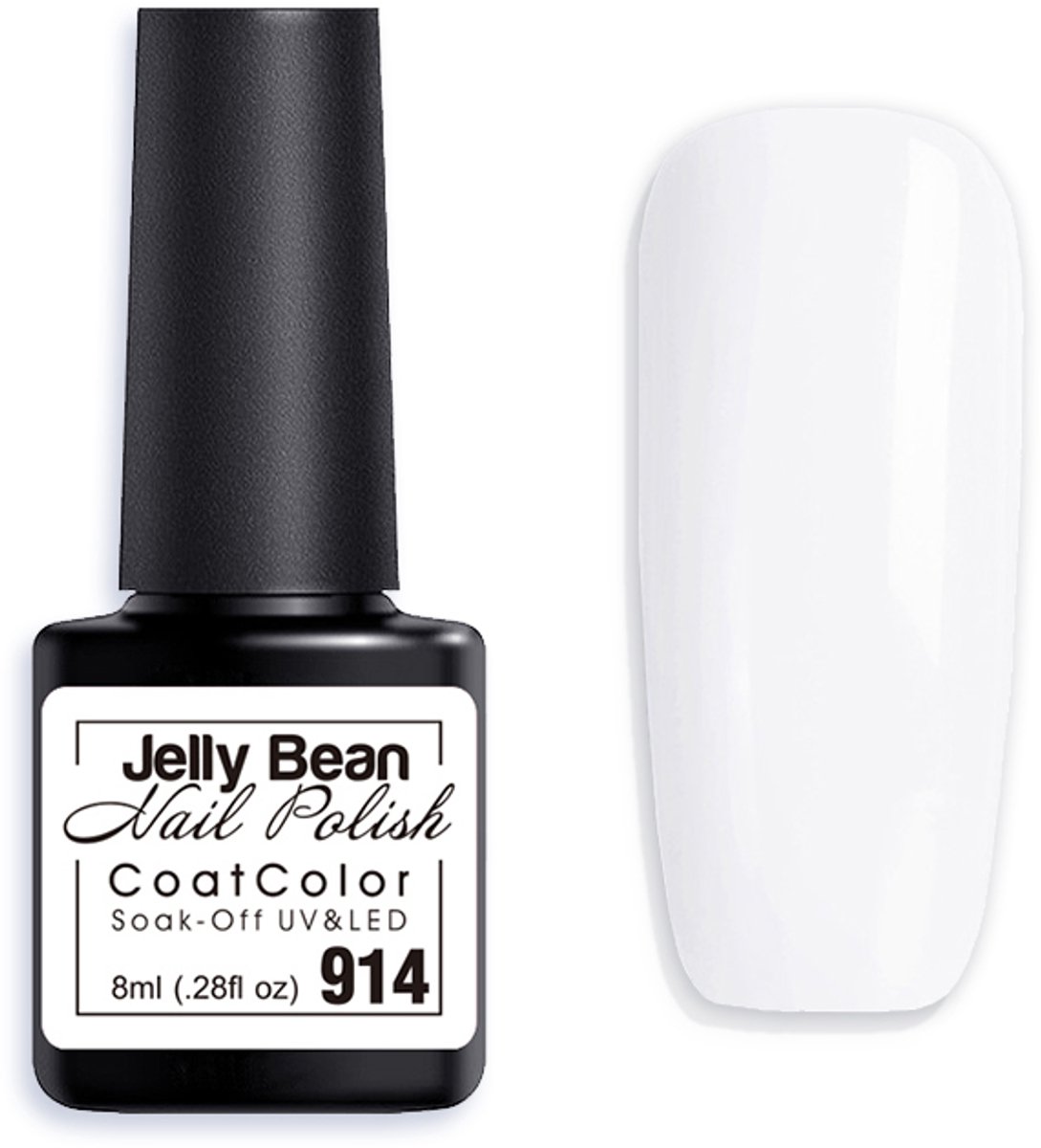 Jelly Bean Nail Polish Gel Nagellak New - Gellak - White (Wit) - UV Nagellak 8ml