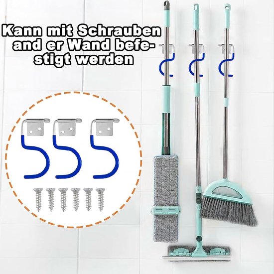 Gereedschapshaken Set - Haken Ophanging - Tuingereedschap Opbergen - Stevig Metaal Ontwerp - 15 Stuks - Blauw — afbeelding 3