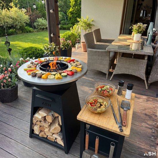 ASH Nova - L - 3-in-1 Plancha BBQ met grillring - Buitenkoken - Plancha BBQ - Plancha Bakken - Zwart - Grillring van Merkloos — afbeelding 3