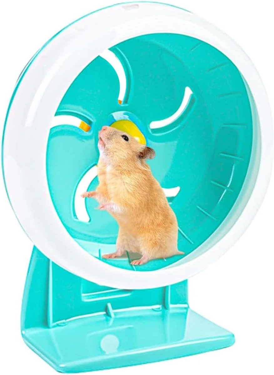 Hamster Loopwiel – Loopschijf Dier – Dieren Beweging – Stil en Antislip – 7 Inch – Blauw
