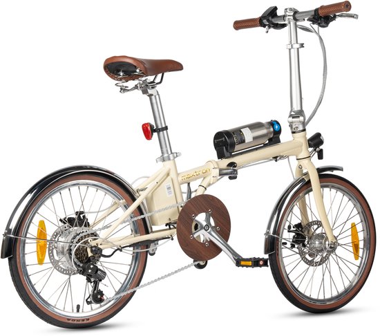 Maxtron Smart20 Elektrische Fiets - Opvouwbare E-bike - 36V 5.2Ah Accu - Actieradius tot 40 km - 20×1.35 Inch Banden - Aluminium Voorvork - Shimano 7 Versnellingen - Mechanische Schijfremmen - Stadsfiets - Max. Belastbaar 100 kg - Beige van Maxtron — afbeelding 2