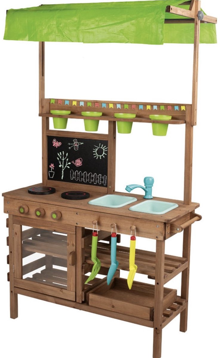 Playtive Houten buitenkeuken met dak