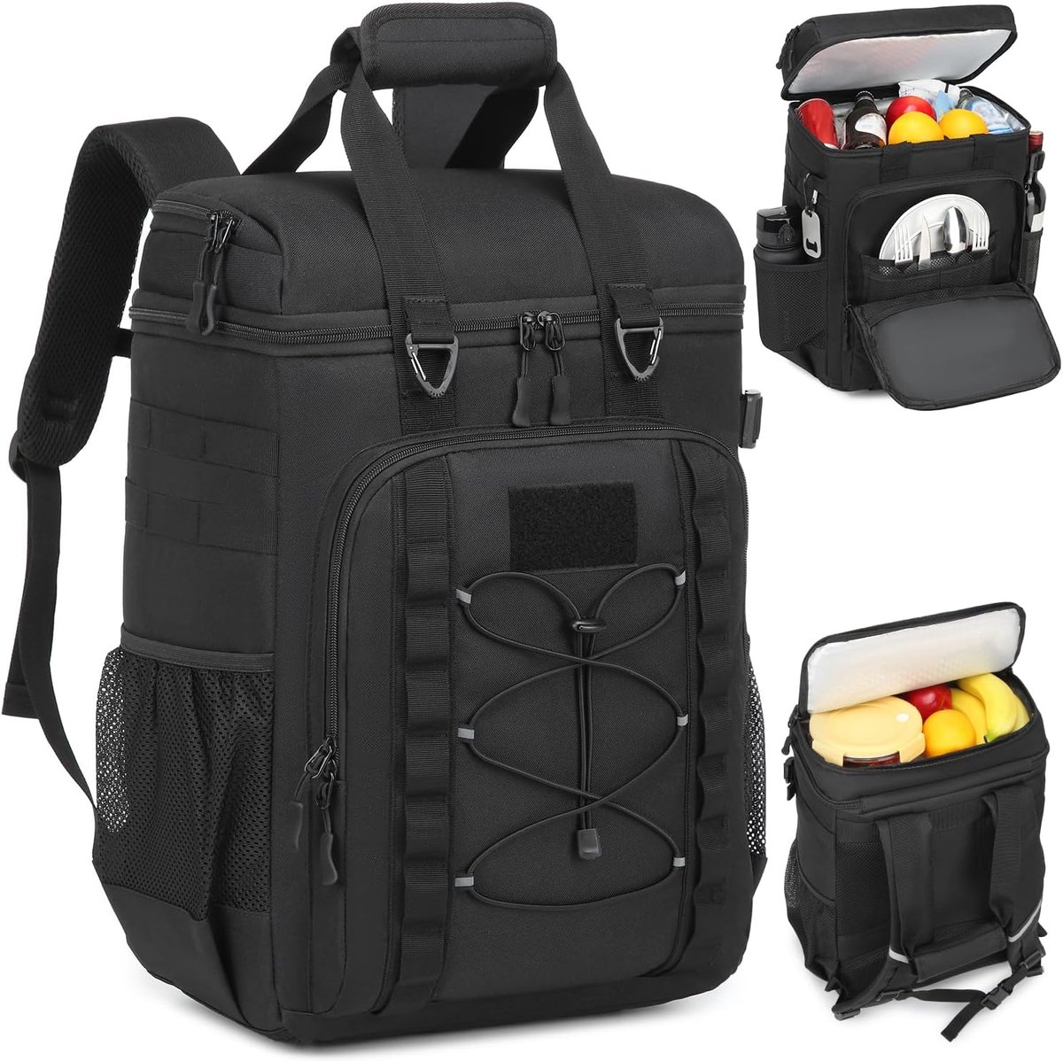 Picknicktas - Picknickmand - Lunchtas - Lunch Bag - Koeltas - Koelrugtas - Koelrugzak - Cooler Bag - Thermotas - Nylon - 30L - Zwart - van Imperatoris