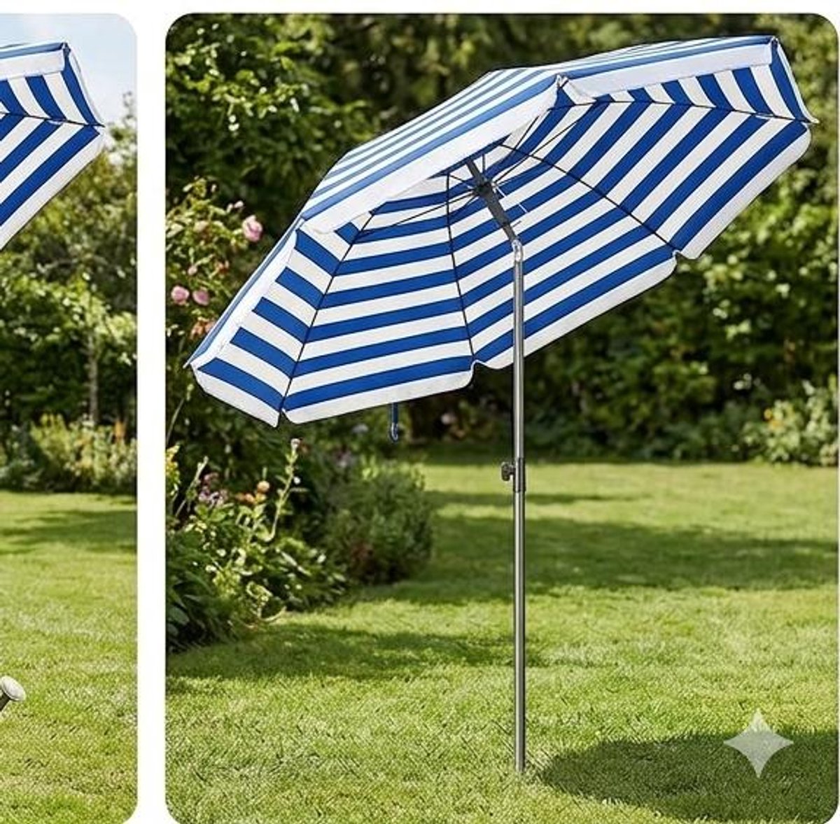 Balkonparasol 160 cm rond – kantelbaar en in hoogte verstelbaar met UPF 50+ zonbescherming – lichtgewicht draagbare strandparasol met draagtas – beige – Urbanhome