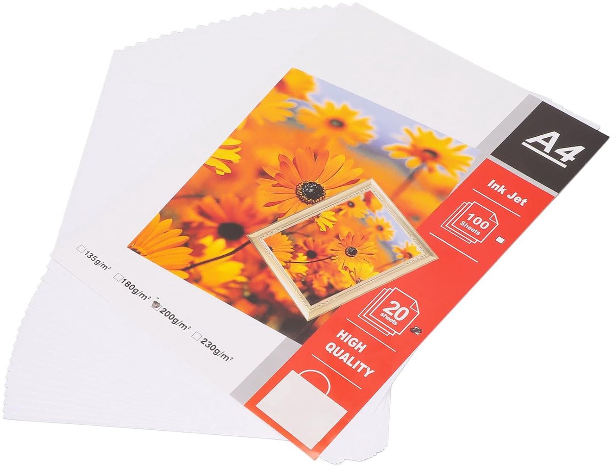 Mat Fotopapier A4 - Printerpapier Documentpapier - Thuis Kantoor Foto - 200 G/㎡ 20 Vel - 8.3 X 11.7 Inch