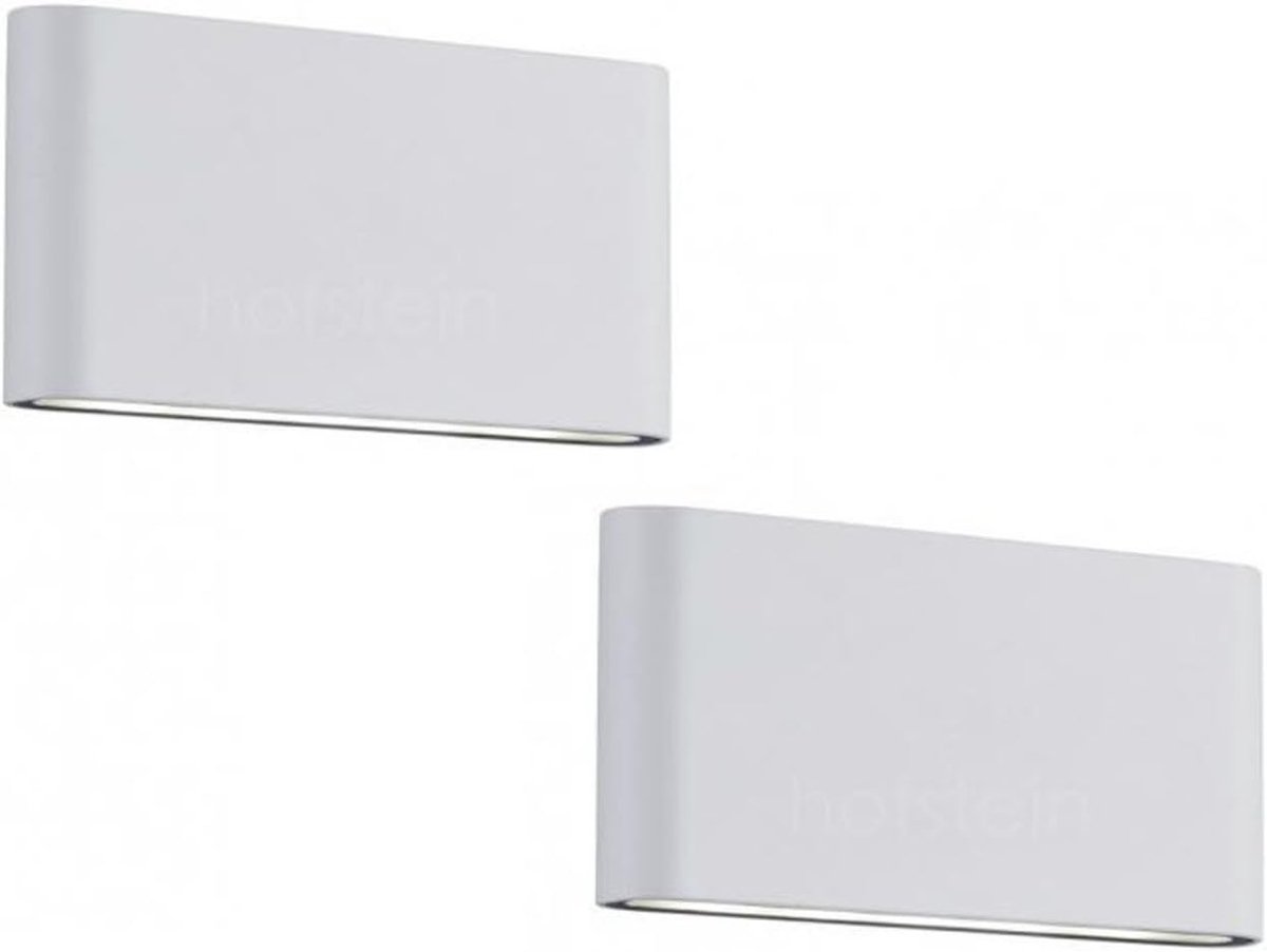 Led Buitenlampen Set - Wandlampen - Gevel Verlichting - Up and Down Licht - 175 cm Breed - Mat Wit