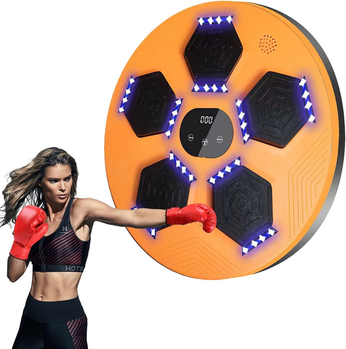 Muzikale Boksen Machine - Elektronische Boxer - Thuis Sporten - Smart Bluetooth Muziek - Wandmontage - Oranje