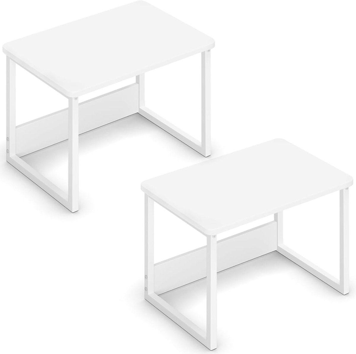 Printerstandaard - Bureau Organizer - Thuis Kantoor - Stapelbaar Stevig - 44x32x30 cm - Wit