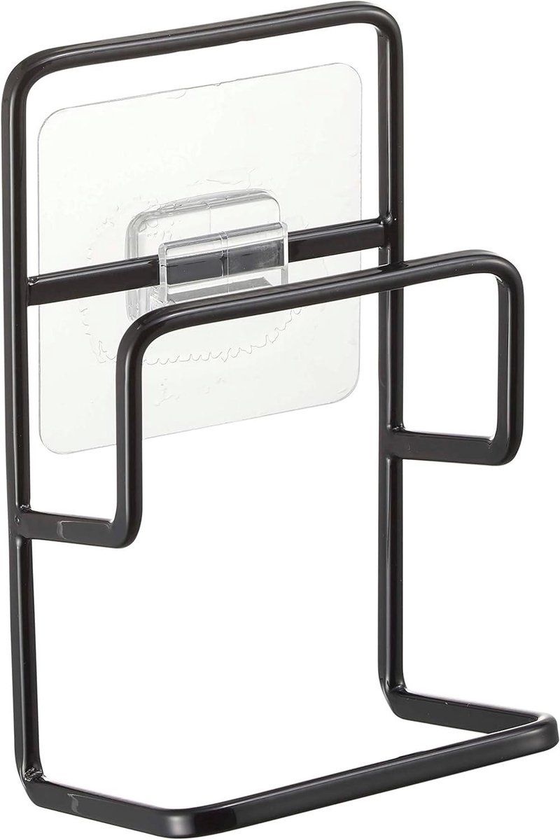 Dubbele Sponshaak - Keuken Organizer - Snel Drogen - Zelfklevende Montage - 6x7.3x13 cm - Zwart
