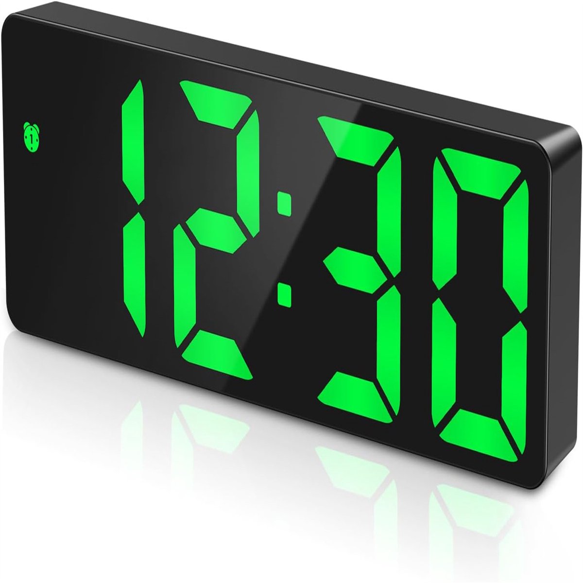 carmdering - Digitale Wekker -Grote LED Digitale Wekker– Alarmklok – Groen Display – Alarmklok - Dimbaar display - Digitale klok slaapkamer