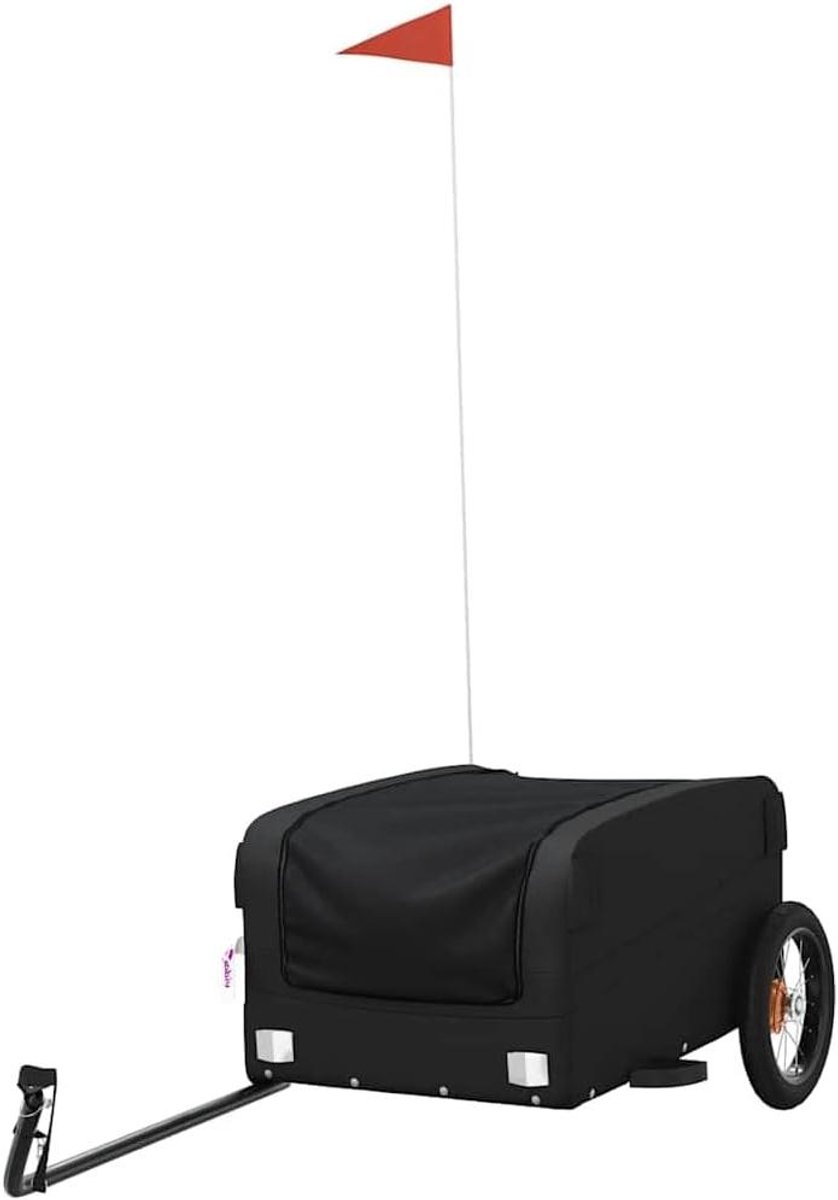 Fietstrailer - Transportkar Fiets - Zware Goederen Vervoeren - Draagvermogen 30 kg - 122x52.5x42.5 cm - Zwart