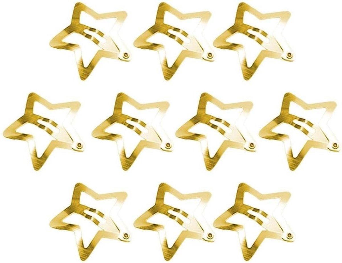 Gouden Ster Haarspeldjes - Metaal Clips - Haar Versieren - 10 Stuks Set - 2.54 cm - Goud