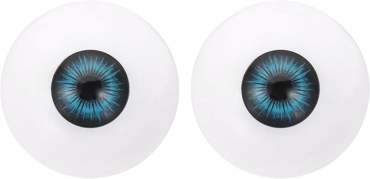 Killogood Twee veiligheidsoogjes van 30 mm - realistische acryl oogbollen/plastic halve oogbollen - geschikt voor maskers - Halloween-rekwisieten en poppenogen (donkerblauw).