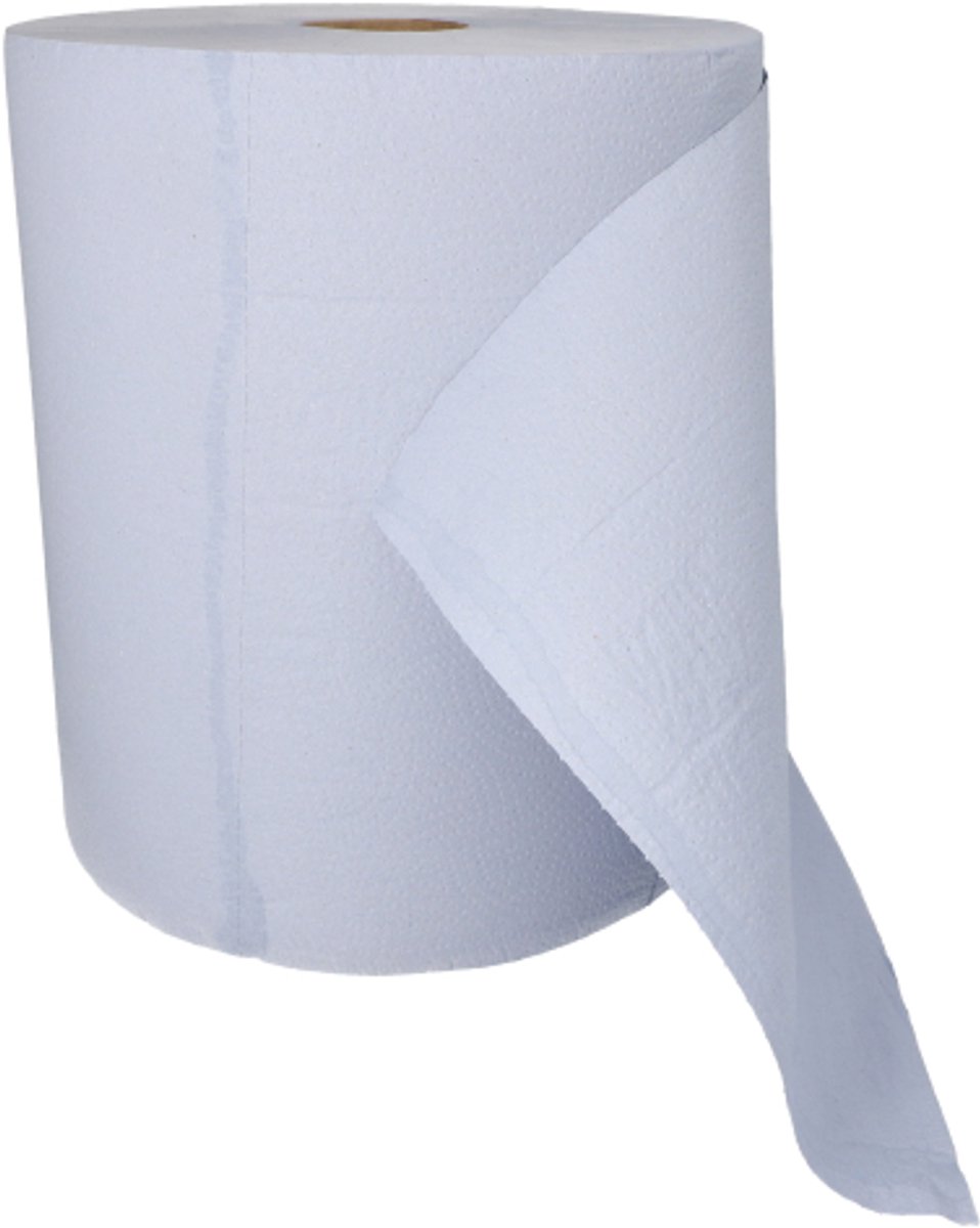 1x Rol schoonmaakvellen 3 laags Ø 32 cm · 335 m x 358 cm blauw 1.000 vellen velgrootte 358 × 335 cm