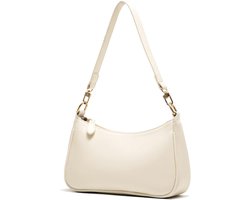 Handtas - Schoudertas - Crossbodytas Voor Dames - Afneembare Banden - Waterdicht Pu Leer - 26x15x7 Cm - Voor Werk Feest En Dagelijks Gebruik - Beige