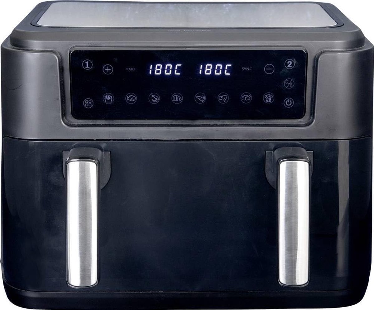 Heteluchtfriteuse Enkel - Airfryer XL - Gezond Frituren - 10 Liter Capaciteit - 46 x 41 x 37 cm - Zwart