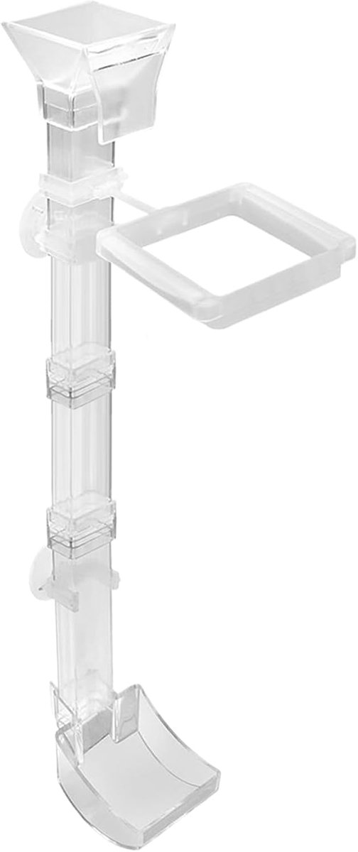 Voerdispenser Vis - Voerbuis Voerbak - Vissen Voeren - Strooivrij Ontwerp - 38 cm - Doorzichtig