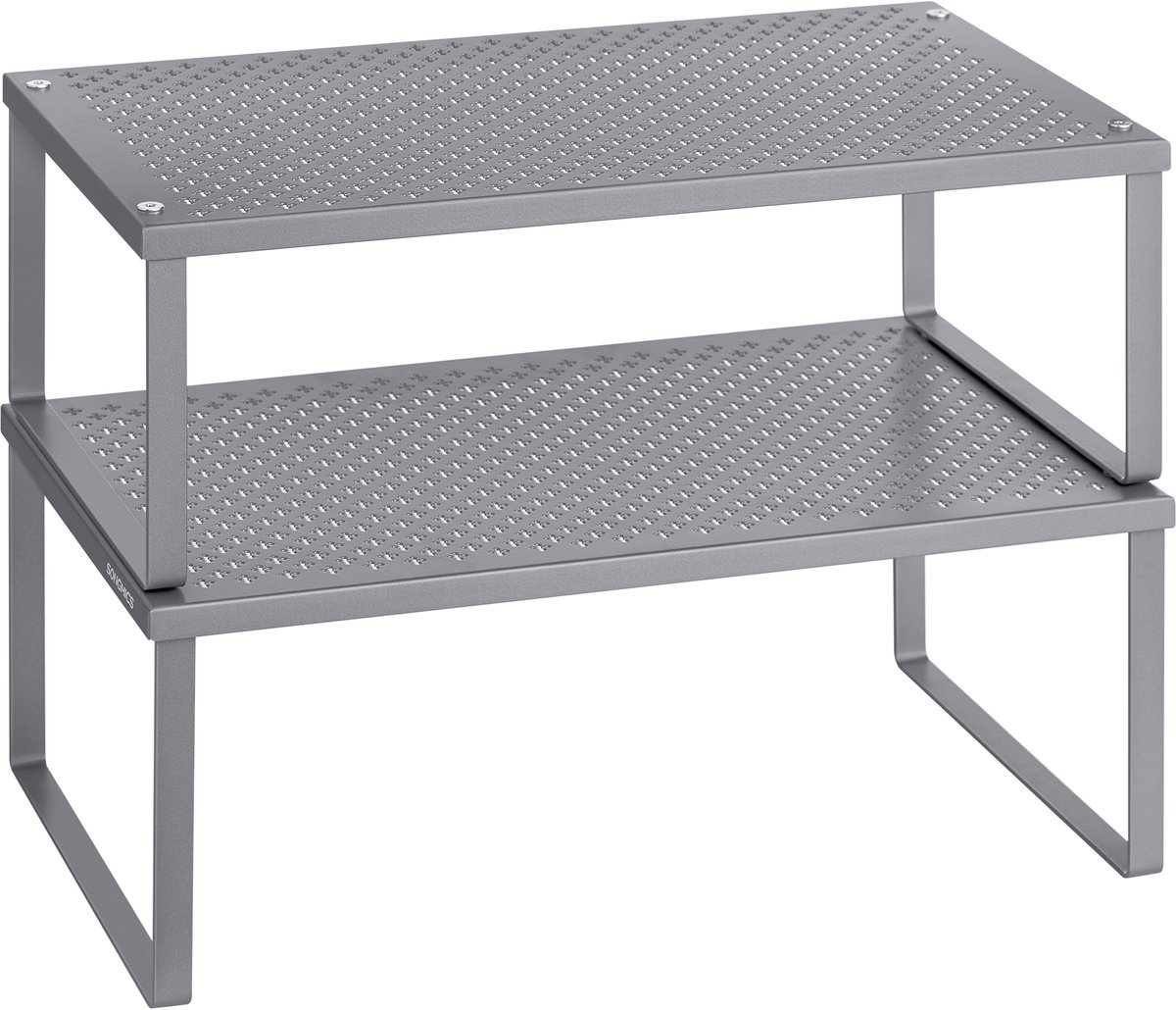 SONGMICS - Kruidenrek - Kruidenrek 2-Delig - Uitbreidbaar en Stapelbaar - Metalen Organizer voor Keuken