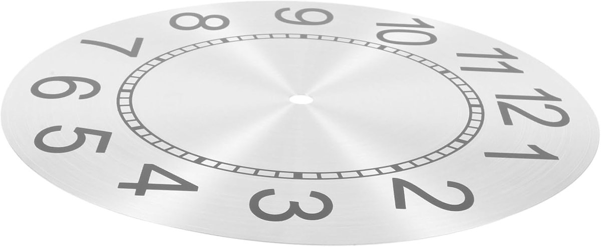 Ronde Wandklok Wijzerplaat - Klokonderdeel - Klok Reparatie - Aluminium Materiaal - 20.7cm Diameter - Zilver