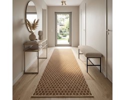 FLOORDIREKT Tapijtloper Ennis - Fijn lussen Tapijt met Patroon - Loper voor Keuken, Hal & Woonkamer - Antislip & Antistatisch - 80 x 250 cm