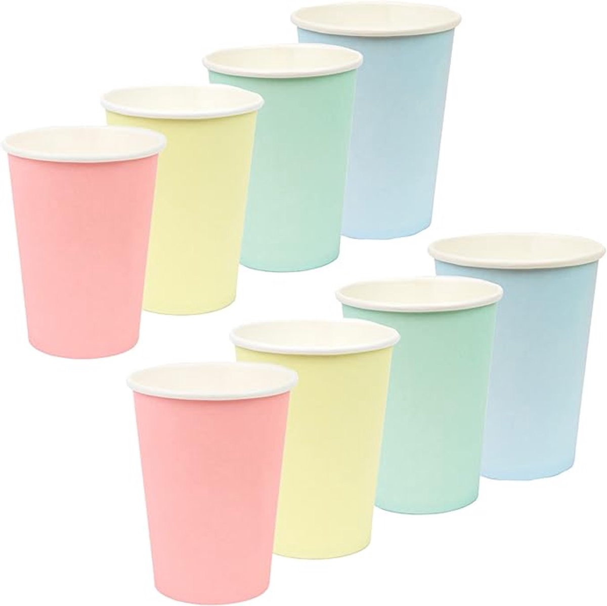 Ijsbeker - ijsbeker karton - 200 ml - Sterk en Stevig Karton - IJsbakjes - Papieren taartbekers - 8 Pcs - pastelkleuren - Party schepijs softijs ijsje zomer festival thema feest - van Imperatoris