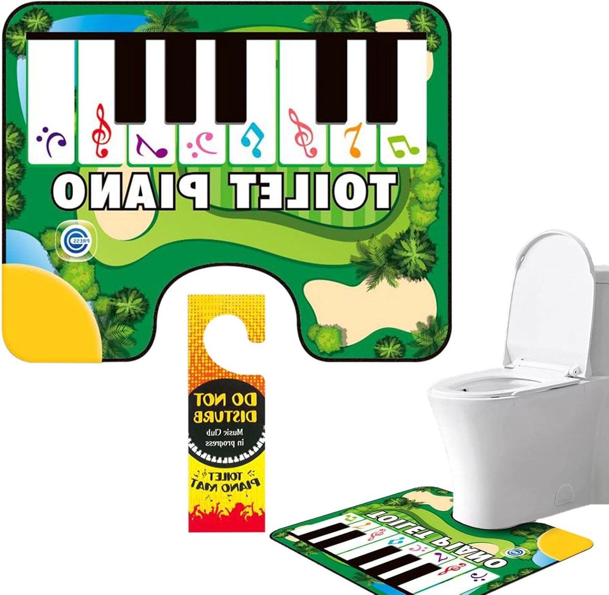 Potty Piano Muziek Mat - Toilet Pianotoetsenbord - Badkamer Entertainment - Antislip Gelui