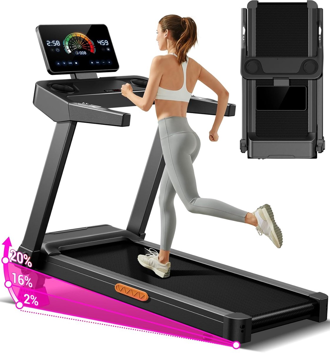Inklapbare Loopband - Hometrainer Tapirulan - Thuis Trainen - Ruimtebesparend Ontwerp - 136 kg Belastbaar