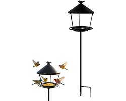 Vogelvoederhuis op voet - Vogelvoederstation buiten - Vogels voeren - Voorkomt morsen - 100 cm hoog - Smeedijzer