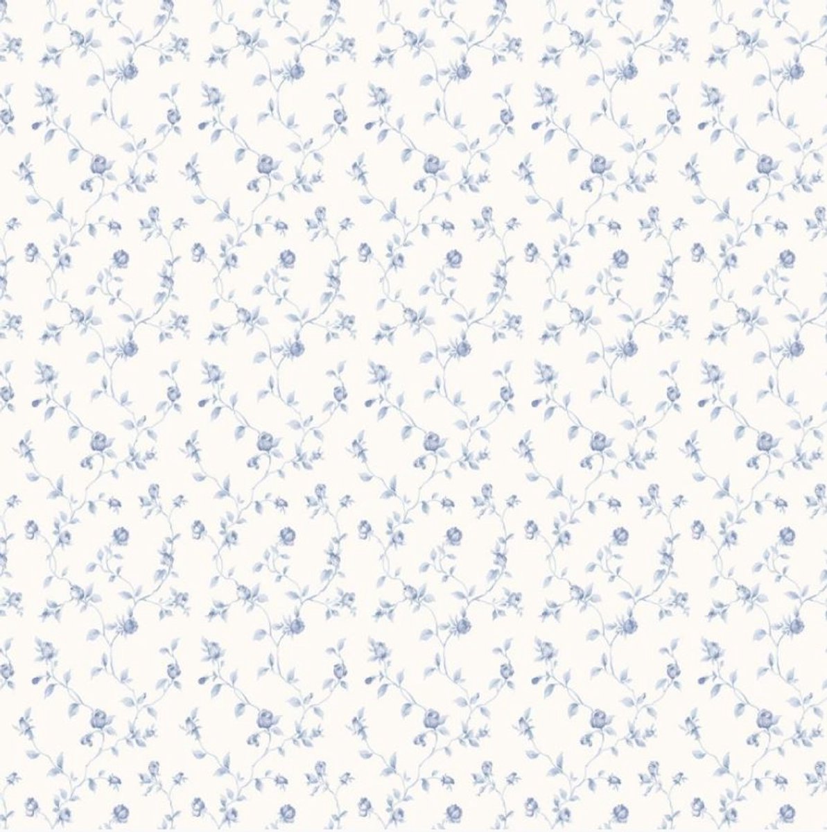 Behang kleine bloemen - wit - blauw - scandinavisch - woonkamer - slaapkamer - vliesbehang - Miniatures 2