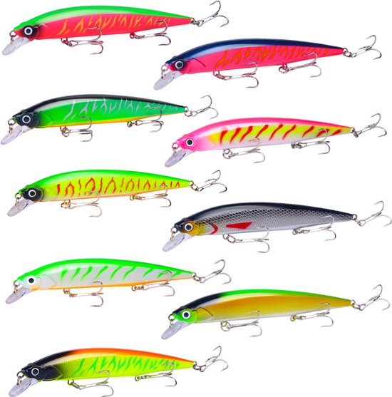 Grote Blinkers 14CM voor Aasvissen - Set van 9 spinners - Kunstaas voor oa Snoek, Meerval & Zeebaars