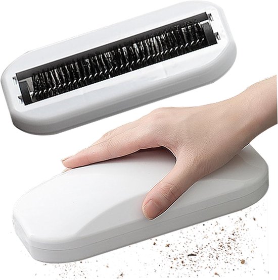 Foto: Tafel kruimel roller draagbare handveger compact design kruimelzuiger zonder batterij rolveger rolborstel voor broodkruimels sofa tapijt reiniger lichtgewicht wit