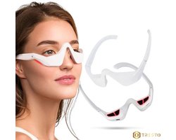TRESTO - Oogmassage Apparaat – Vermindert Wallen & Donkere Kringen – EMS & Rood Licht Therapie – Oogverzorging & Huidverbetering – Ontspannend Oogmasker