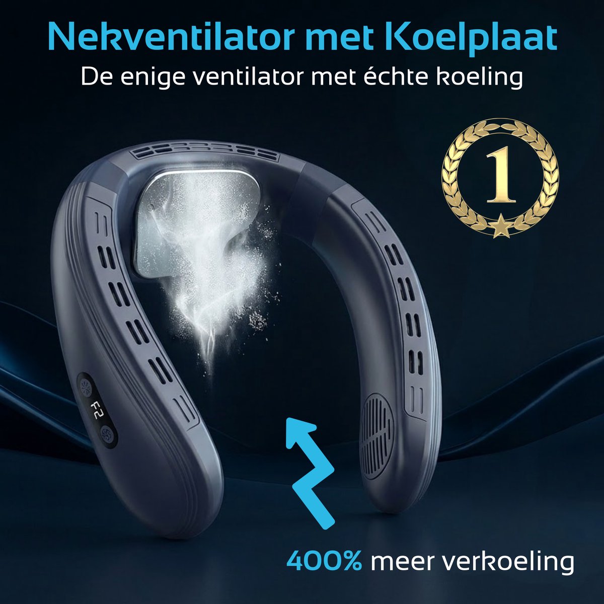 DreamGoods Nek Ventilator met Koeling & Temperatuurregeling - 2026 Pro - NTC-Chip - 6000mAh - Draadloos & Oplaadbaar - Draagbare Mini Ventilator - Nek Fan - Gezichtsventilator - Handventilator - Hals Ventilator - Nekventilator — afbeelding 3