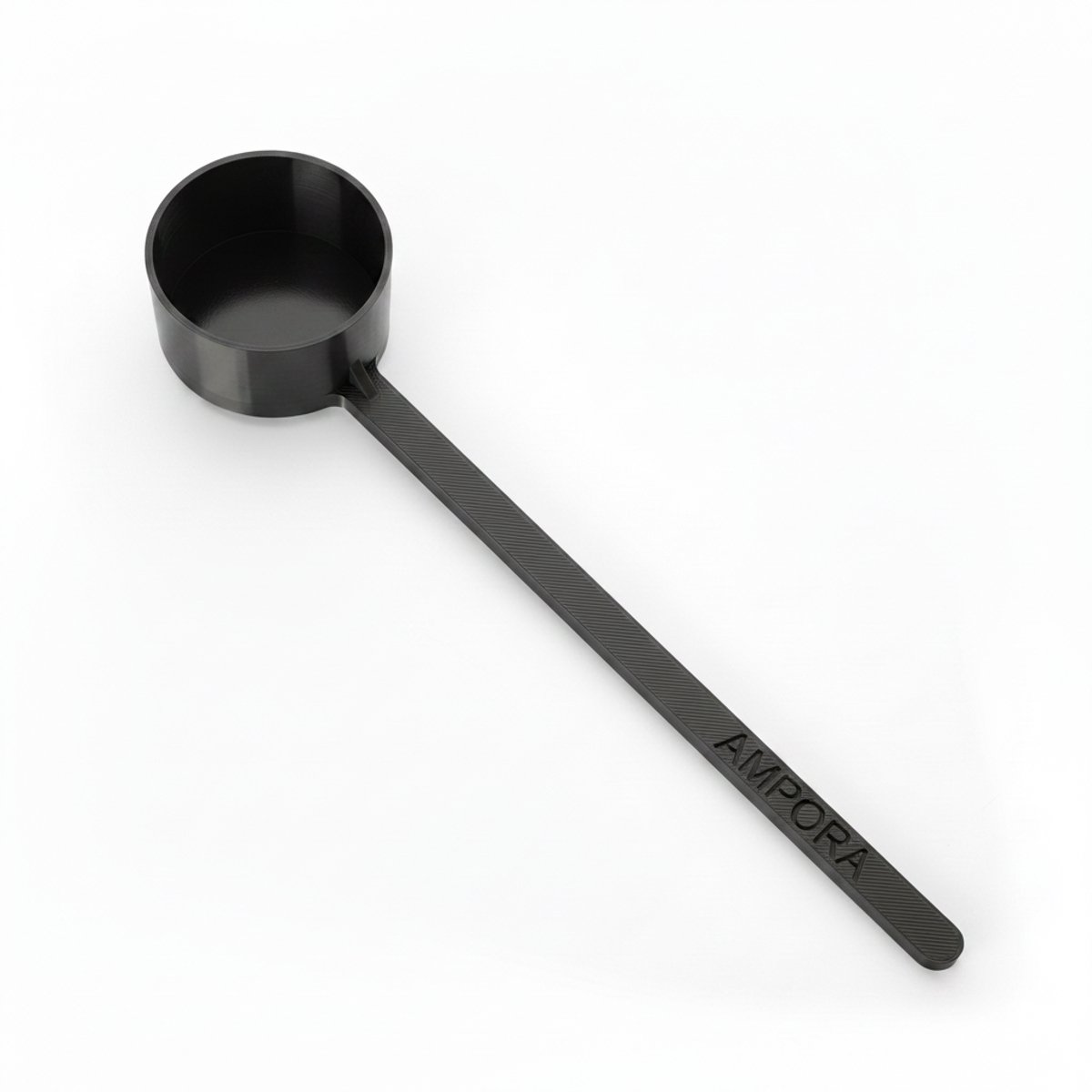 Ampora Verlengde Maatschep Set (Vernieuwd Model) - ca. 5g & 15g - 18cm Lange Steel - Doseerlepels voor Creatine & Proteïne - Zwart - 2 Stuks