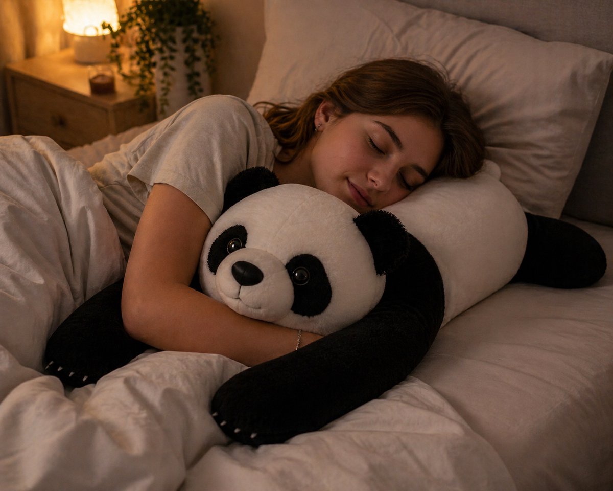 Myni® Verzwaringsknuffel Panda – 60cm – Weighted Knuffel – Zware Knuffelbeer – Ontspanningsknuffel – Verzwaarde Knuffel — afbeelding 3