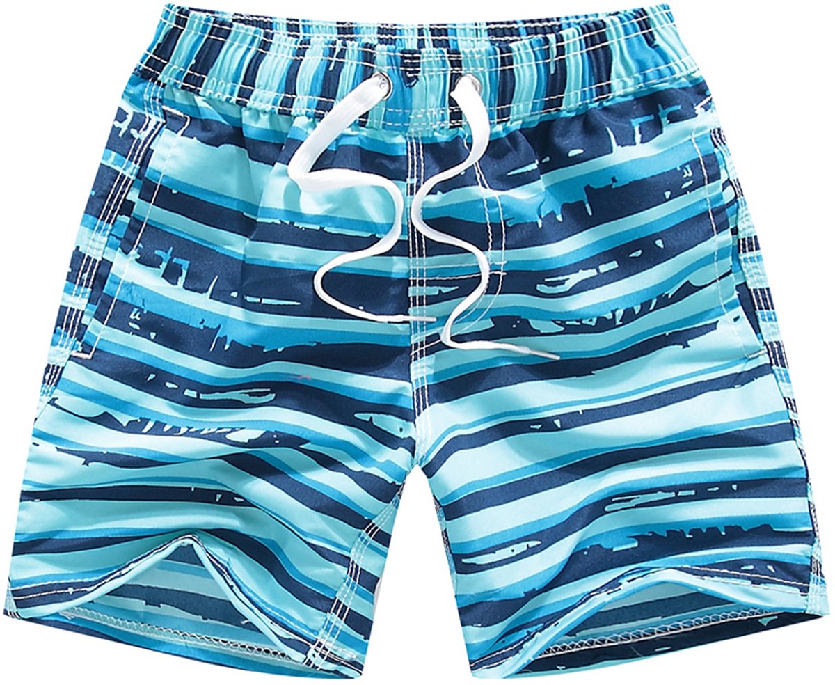NiSy.nl Zwembroek Jongens | Zwemshort | Strepen Print | Sneldrogend | | Blauw