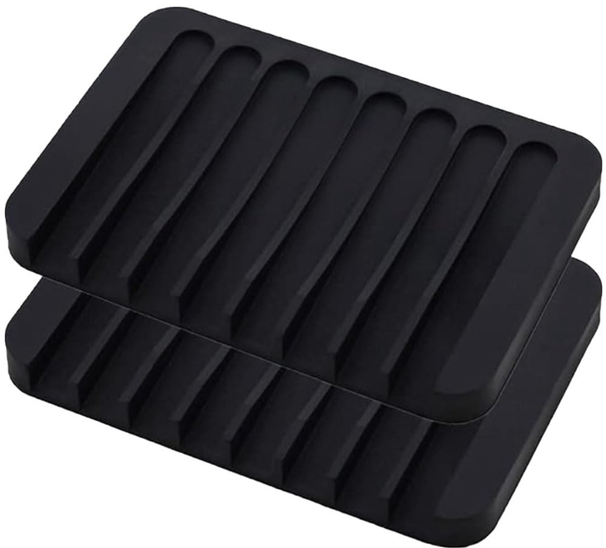 Allecto - Silicone Soap Dish - Antislip Zeepbakje - Perfect voor Badkamer en Keuken - Zwart - Duurzaam Zeepbakje - Ideaal voor Gebruik - Kleur Zwart