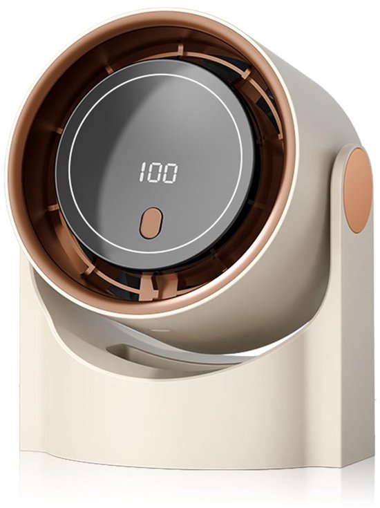Stille Turbo Luchtcirculatieventilator 180° Groothoek 100 Snelheidsniveaus Timer 3H USB Oplaadbaar