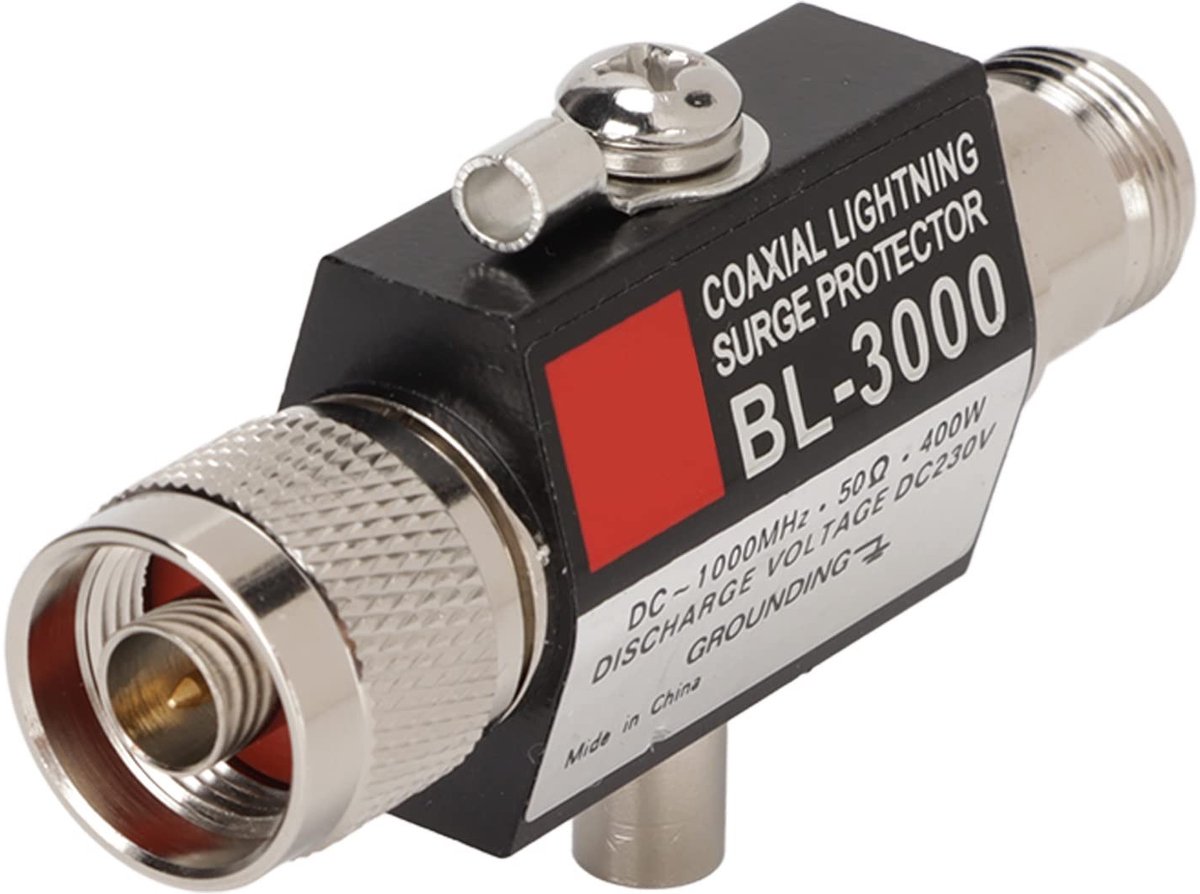 Allecto - 400W Coaxiale Afleider - Bliksemoverspanning - Ideaal voor antenne-installaties - Compact formaat - Bescherming tegen overspanning - Gesc...