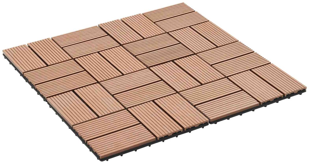 vidaXL - Terras - Tegel - 22 - pcs - Bruin - 30 - x - 30 - cm - WPC