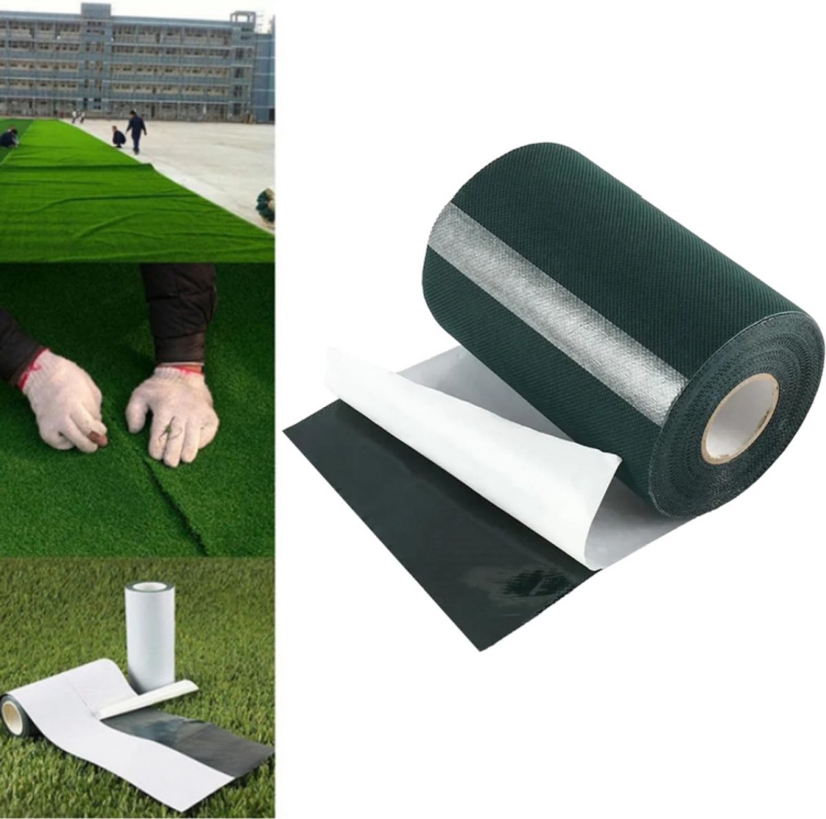 Kunstgras Tape - Zelfklevende naadtape voor kunstgras - gazons en kunstgrasmatten - Voor Naadloze Kunstgrasinstallatie- voor lichte sport- en landschapstoepassingen - 15 cm x 10 m(enkelzijdig)